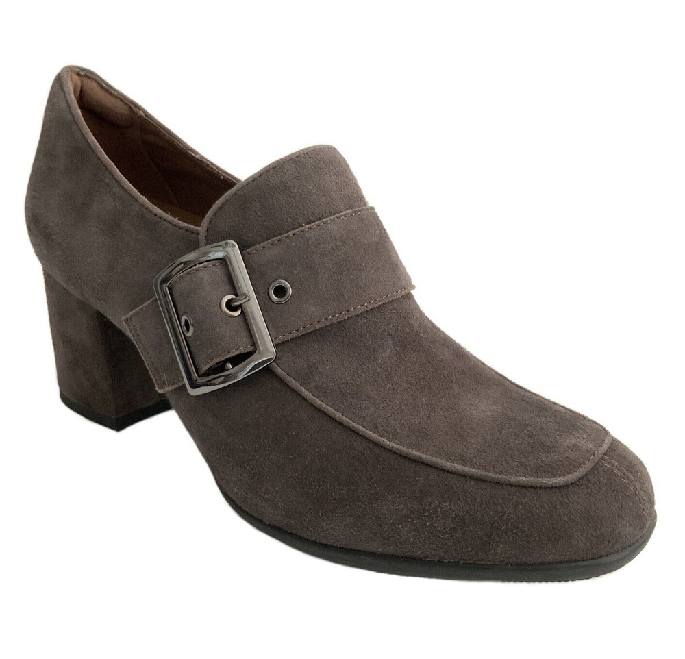 Earthies Suede Rhea Square-toe Block Heel Booties 10